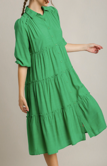 green midi dress