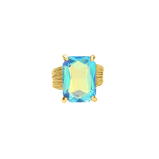 Crystal Adjustable Ring: Blue