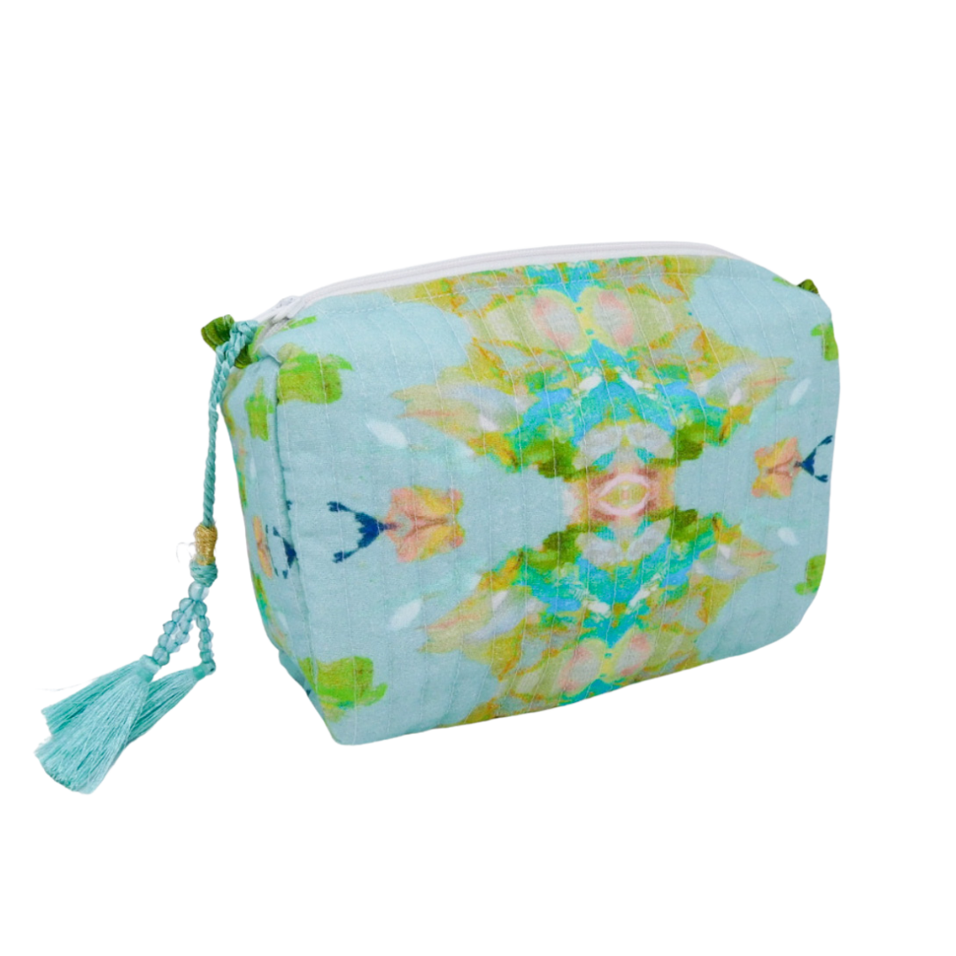 Stained Glass Blue Small Cosmetic Bag - Laura Park