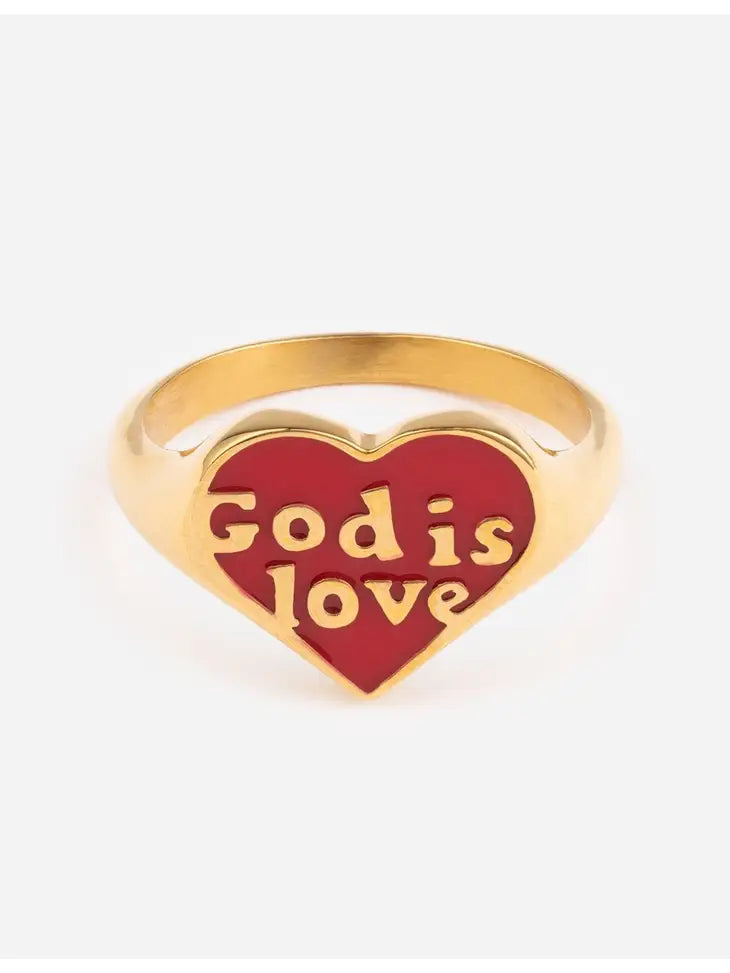 ELEVATED FAITH- Enamel God Is Love Ring