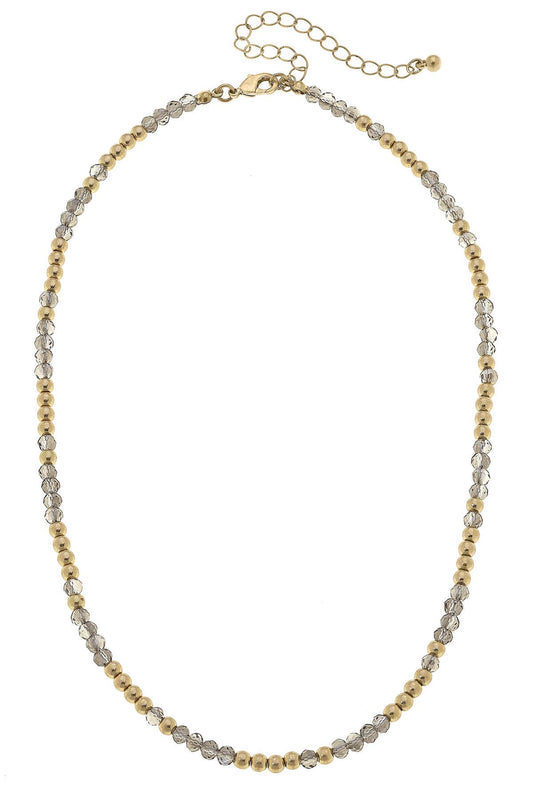 Gabbi Beaded Glass Necklace: Black Diamond