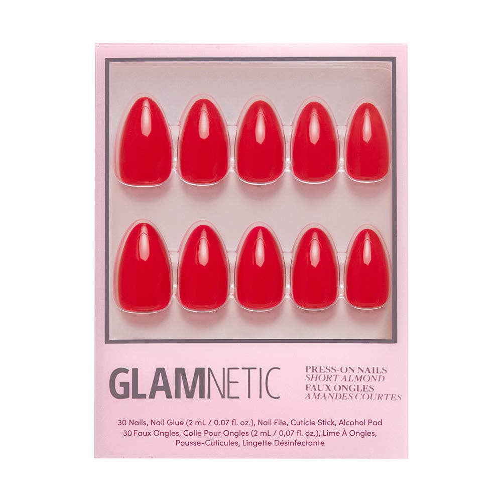 Fiery Red Press-On Nails | Solid Nails | Short Almond Length - Glamnetic