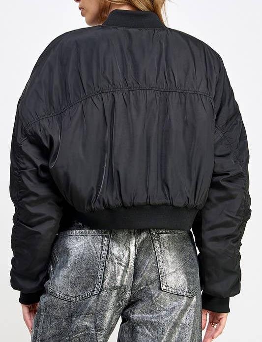 Maverick Cropped Bomber Jacket