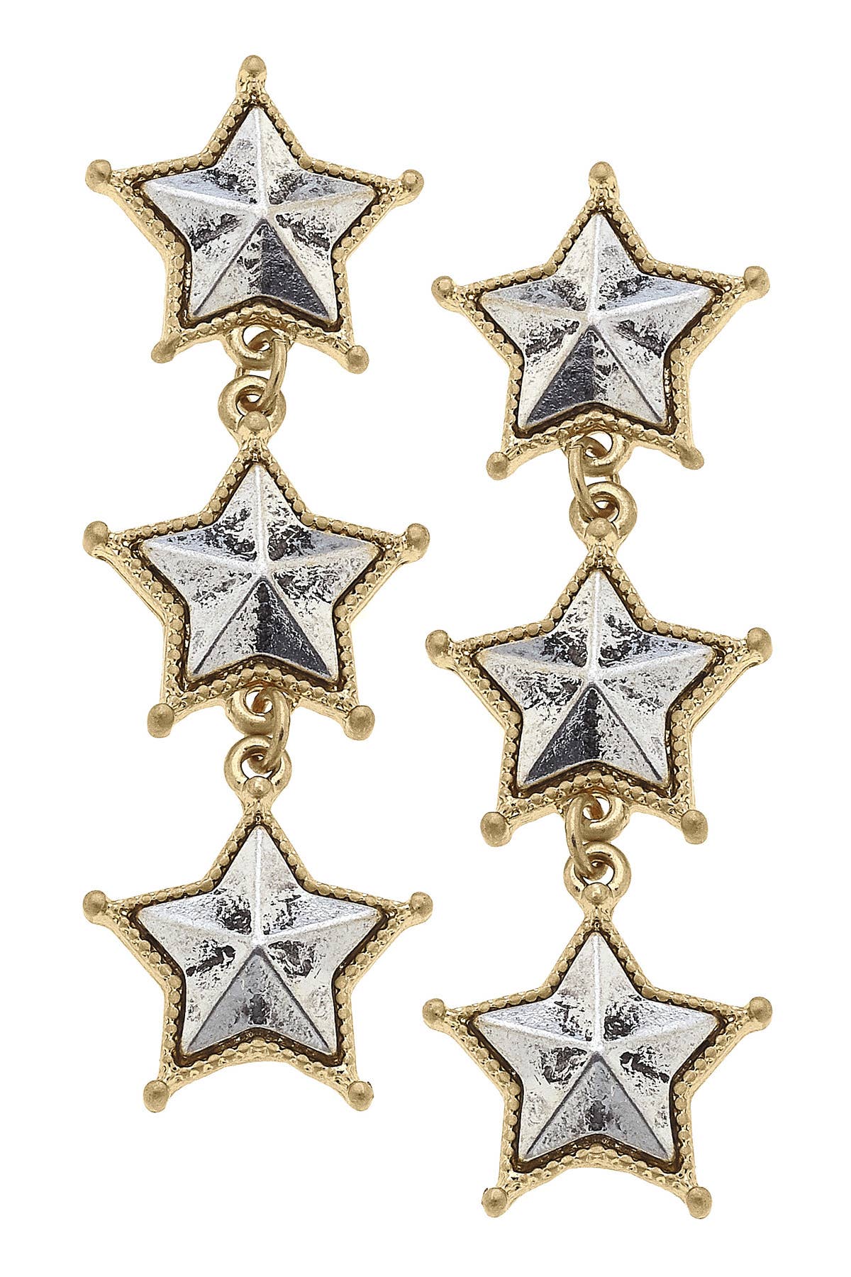 Dillion Statement Star Earrings in Two Tone by Canvas