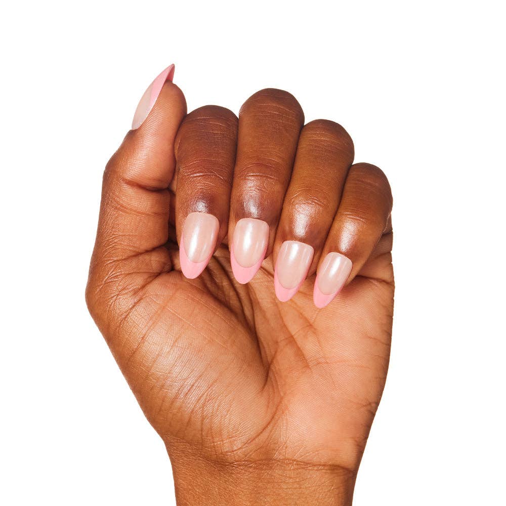 Bubble Gum Glaze Press-On Nails|Pink French Tip|Pink - Glamnetic