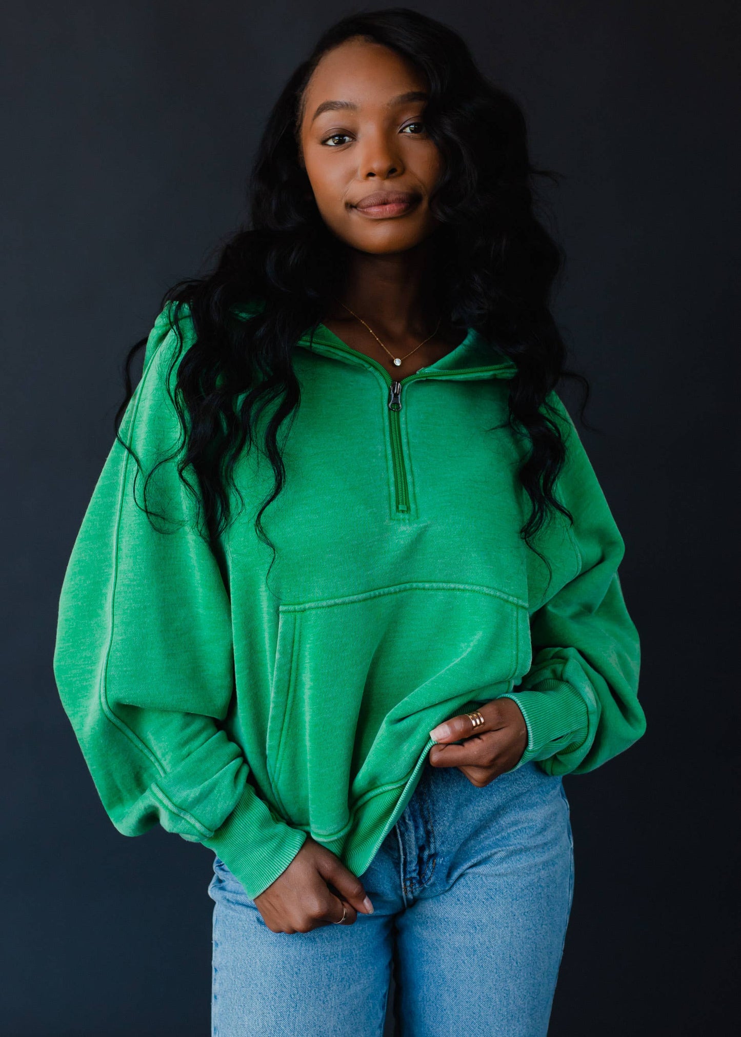 Hooded Pullover Sweatshirt - Green