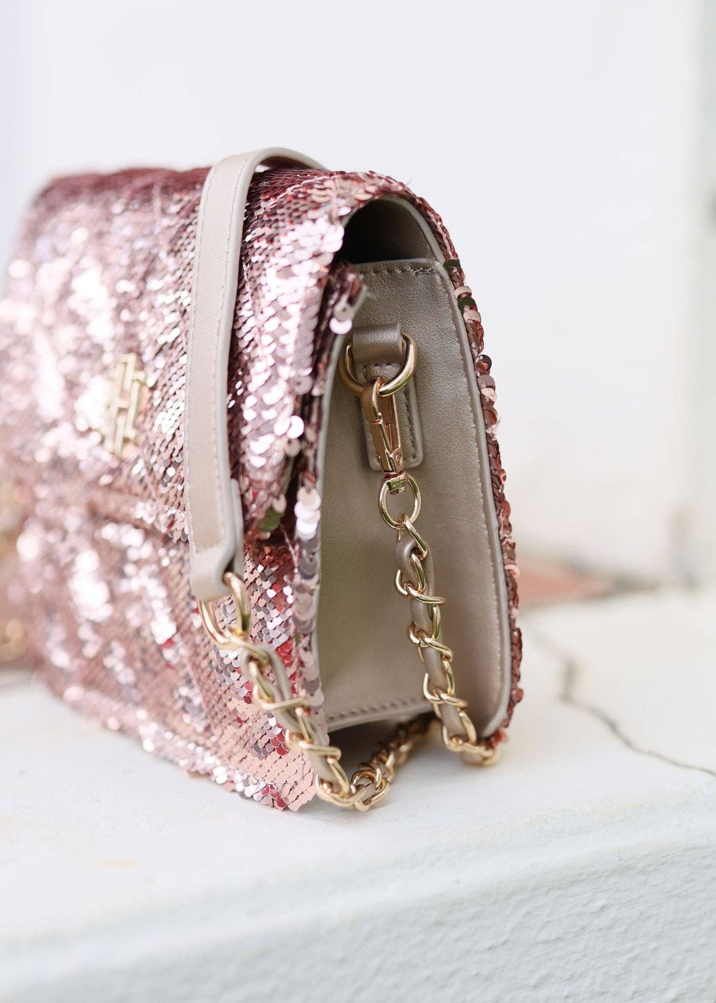 Evelyn Crossbody - Champagne Sequin