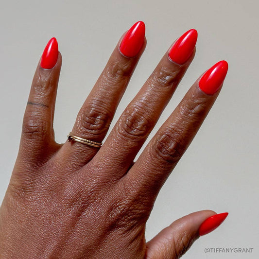 Fiery Red Press-On Nails | Solid Nails | Short Almond Length - Glamnetic