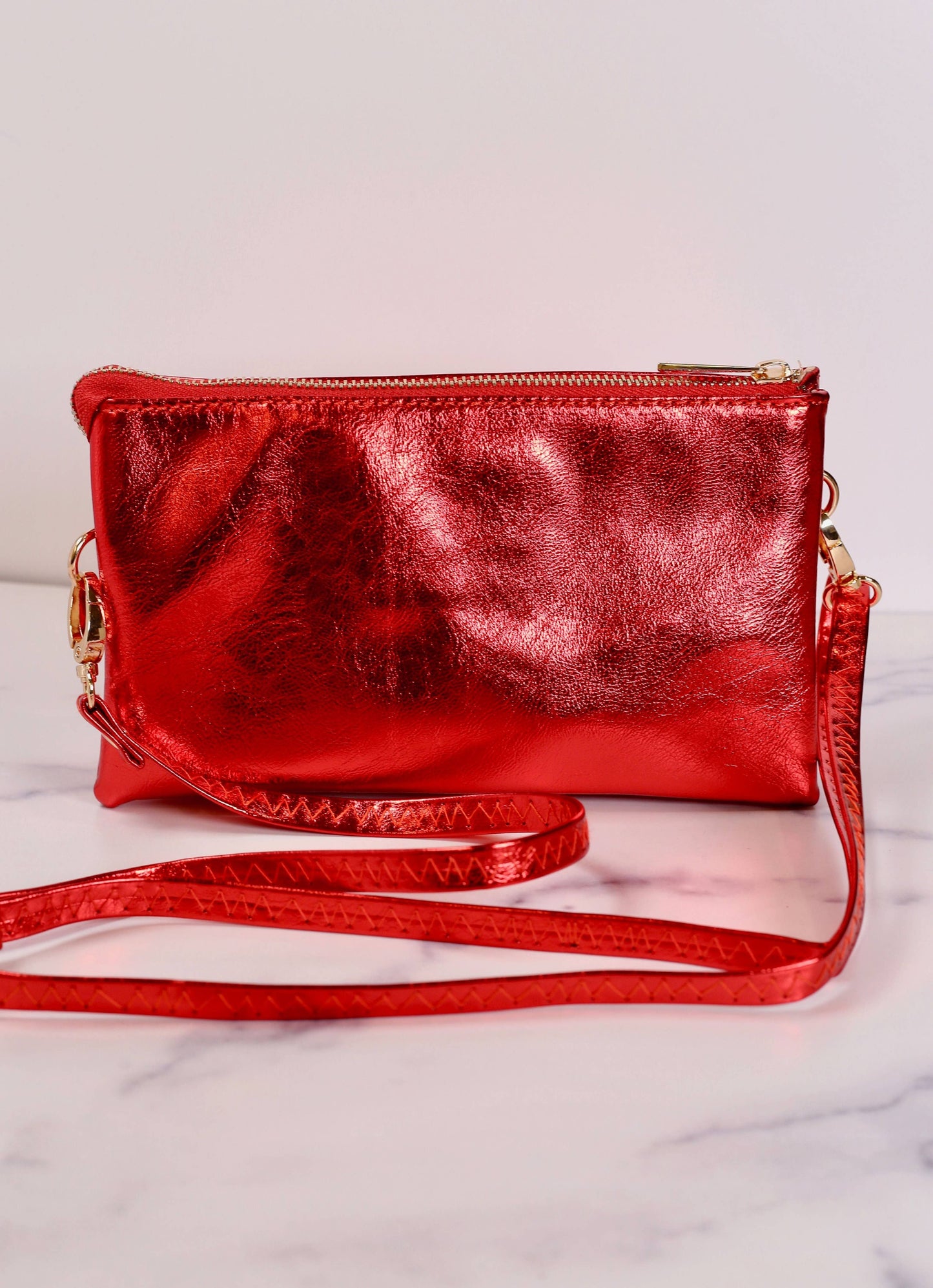 Liz Crossbody Bag - Metallic Red