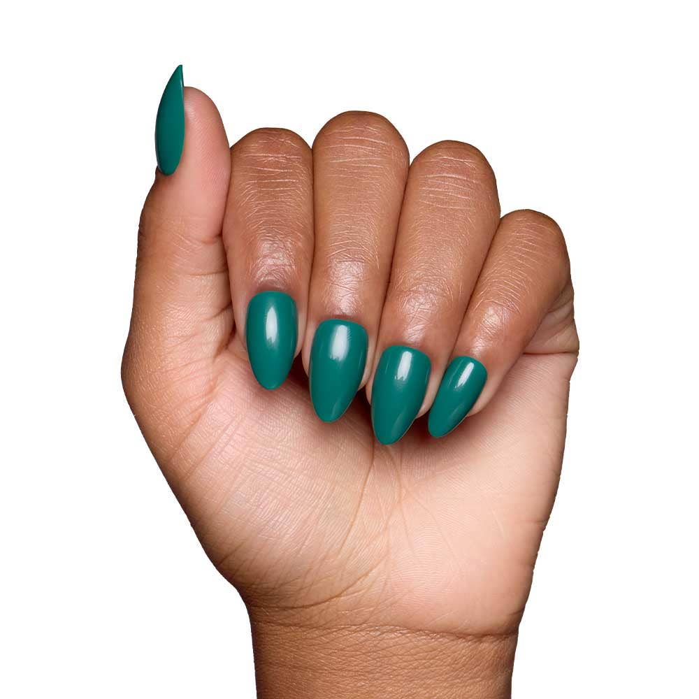 Emerald Green Press-On Nails | Short Almond |Solid | Holiday