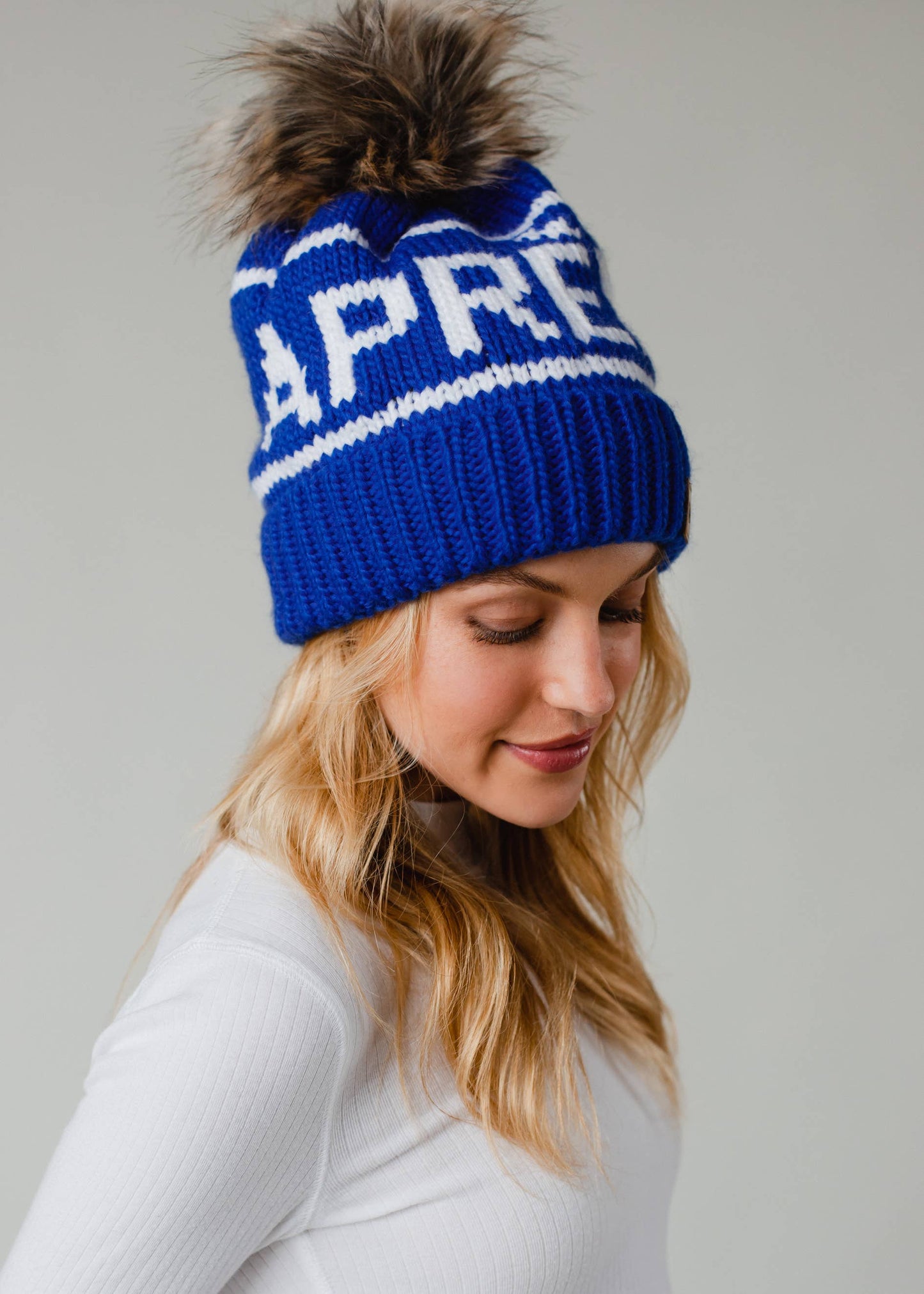 Apres Pom-Pom Beanie Hat - Blue