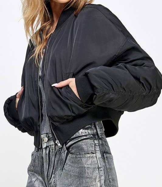 Maverick Cropped Bomber Jacket