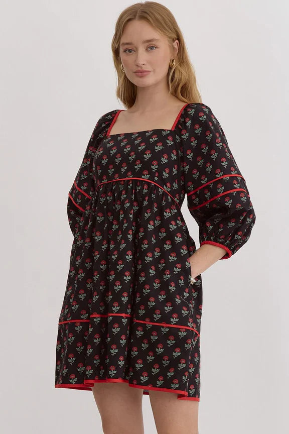 Albright Floral Babydoll Dress