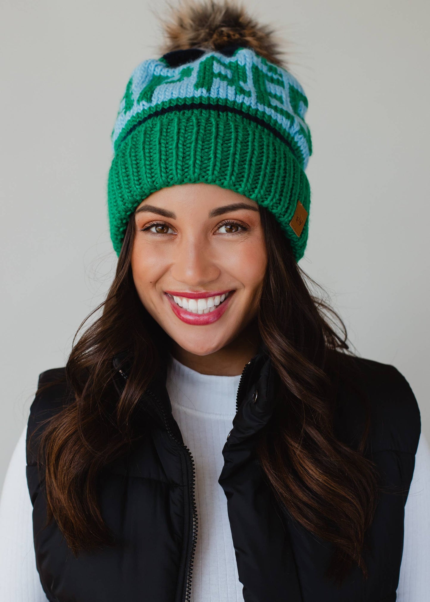 Apres Pom-Pom Beanie Hat - Green