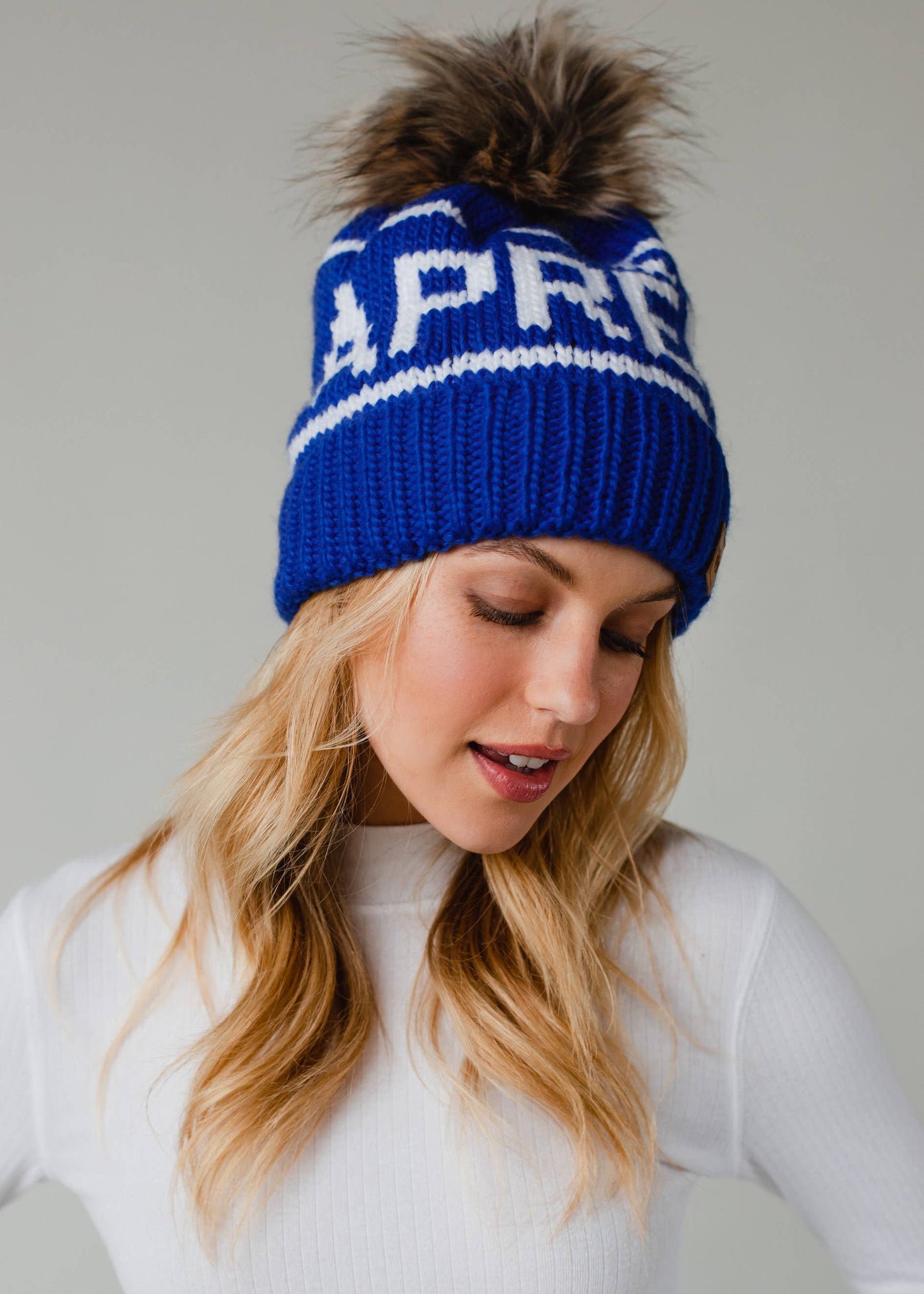 Apres Pom-Pom Beanie Hat - Blue