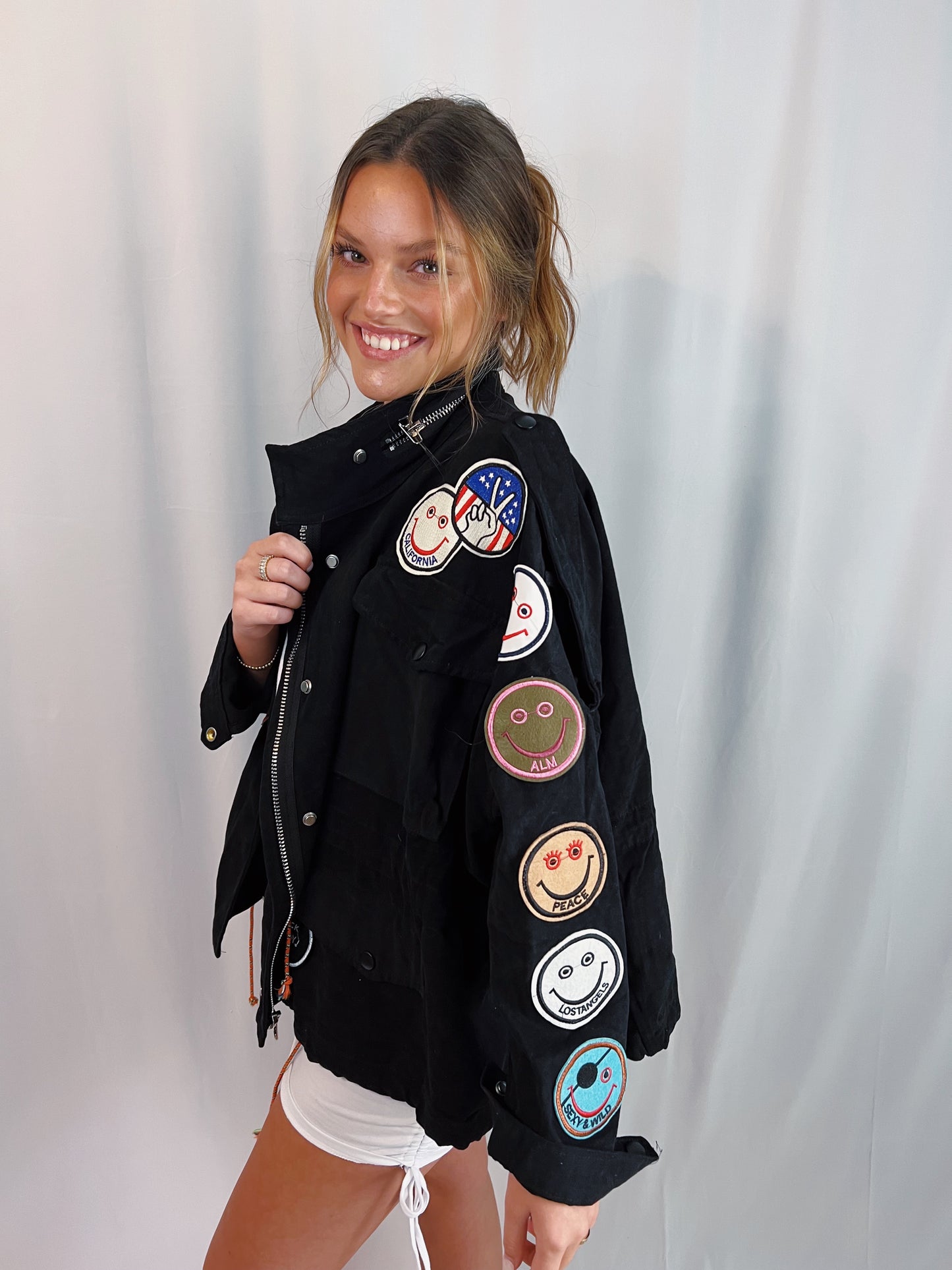 Romeo Smile Patch Jackets- Black & Army Green