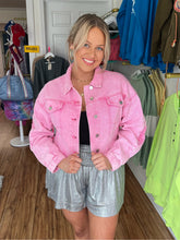 Load image into Gallery viewer, Pink Friday Braided Detail Denim Jacket
