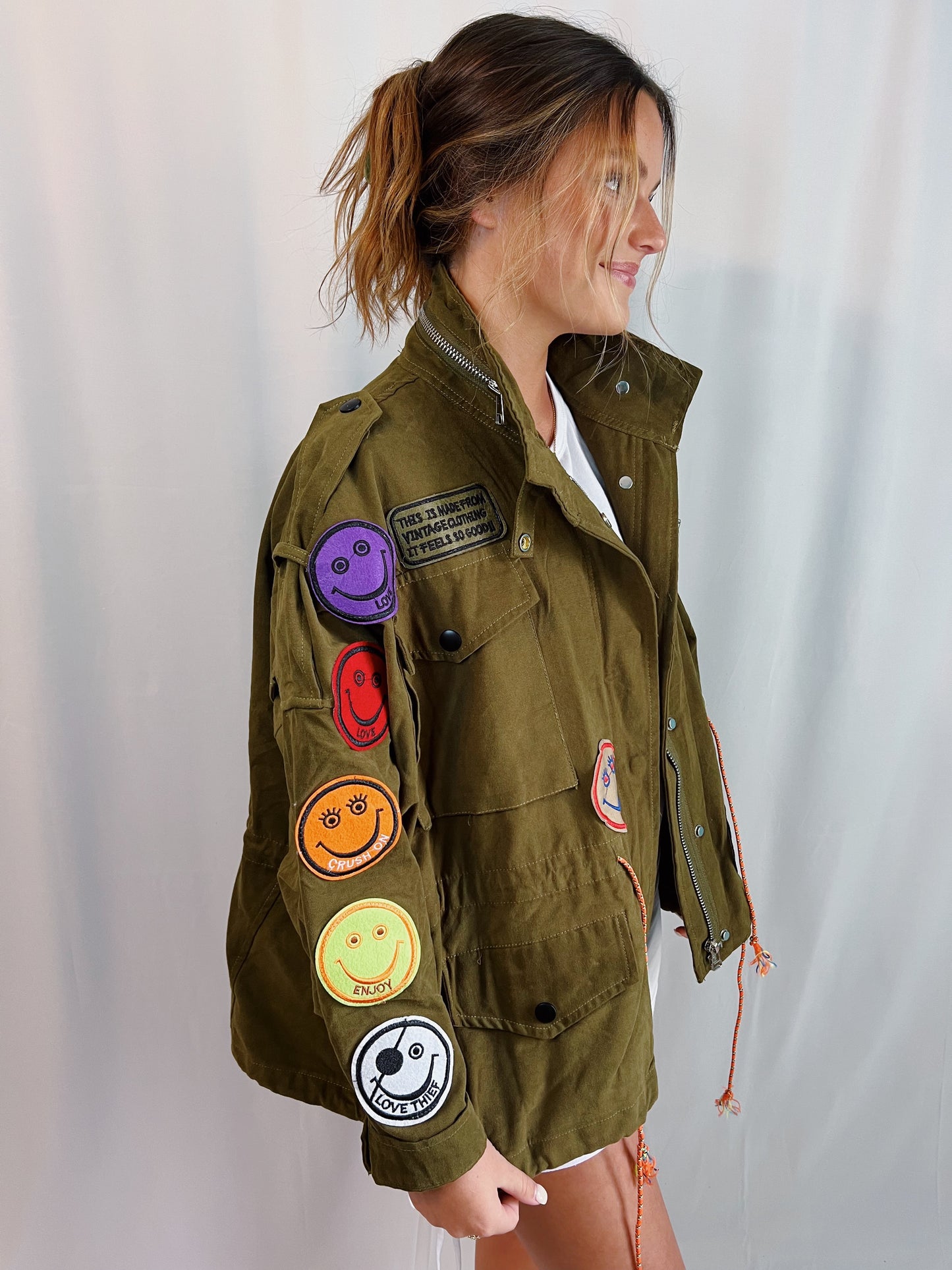 Romeo Smile Patch Jackets- Black & Army Green